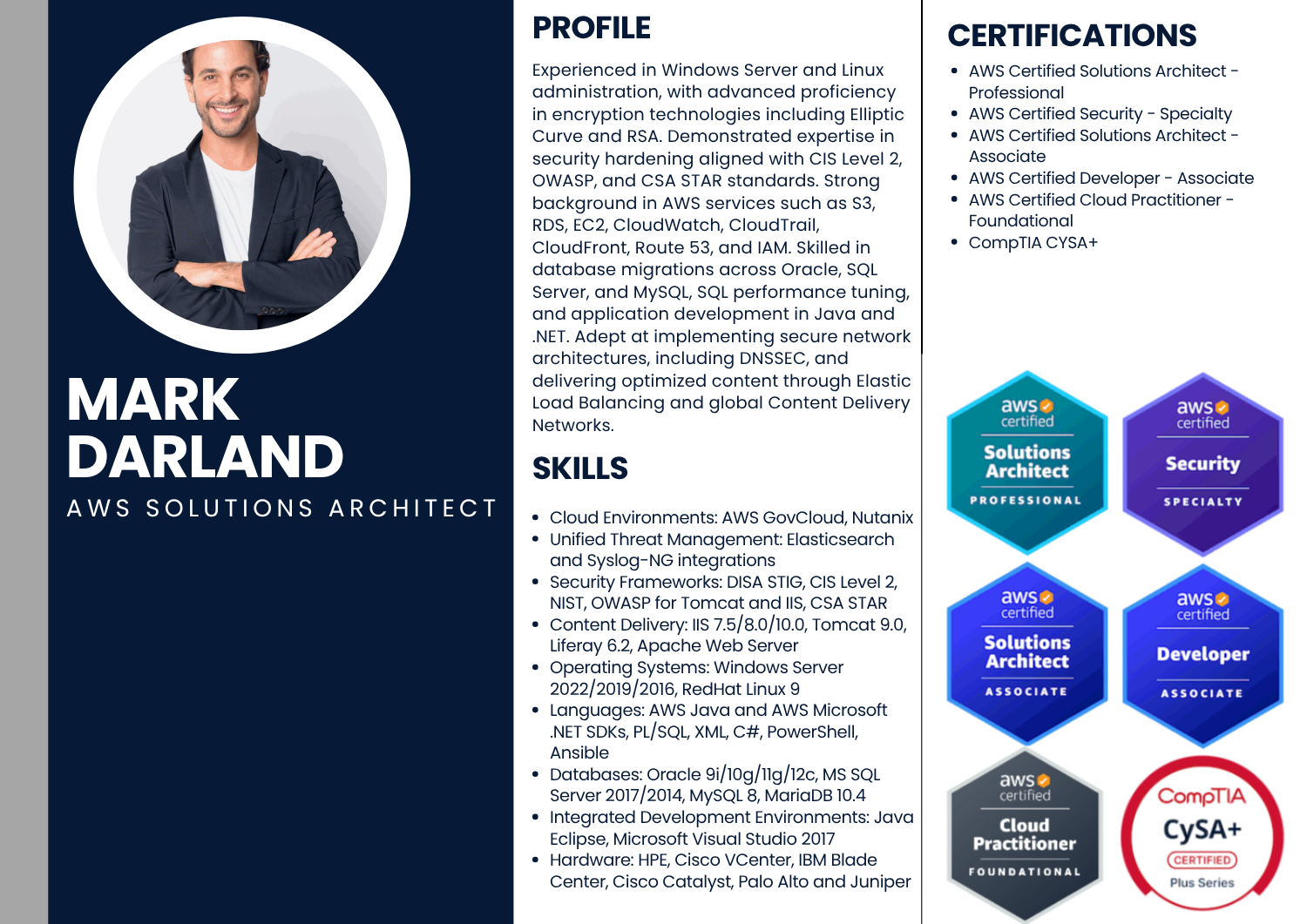 Mark Darland Systems Administration And Security Resume